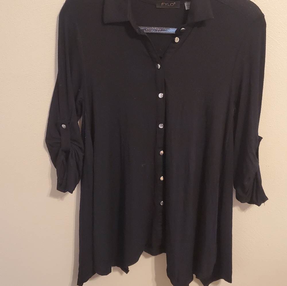 Fylo black casual button down
